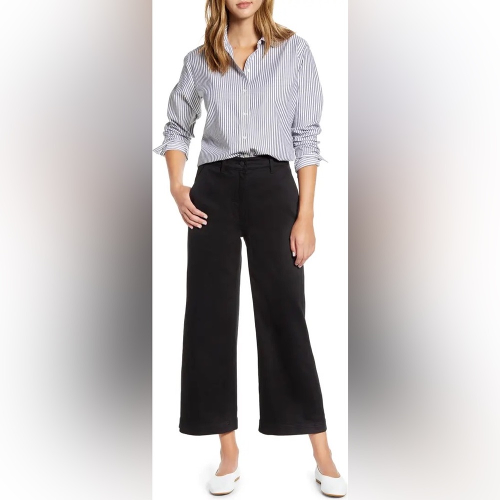 Everlane Wide Leg Crop Pants Black Size 2